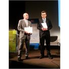 Christophe Lecante, PDG de TKM reçoit le prix Recherche et Innovation dans la  " mention spéciale PME " des mains de   Michel Cosnard, Président d'INRIA.